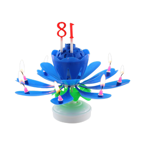 Musical Chrysanthemum Spinning candle with Number